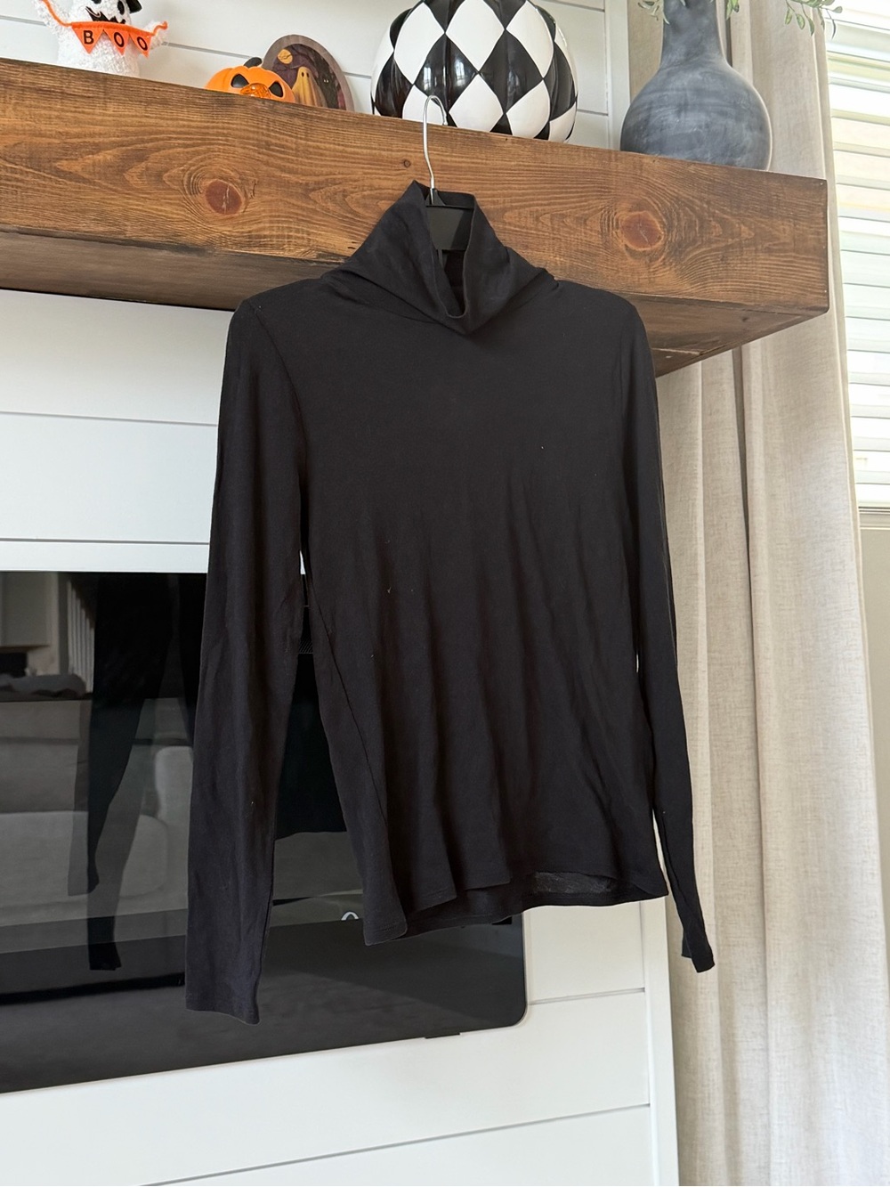 NWT Eileen Fisher Black Turtleneck Long Sleeve Top